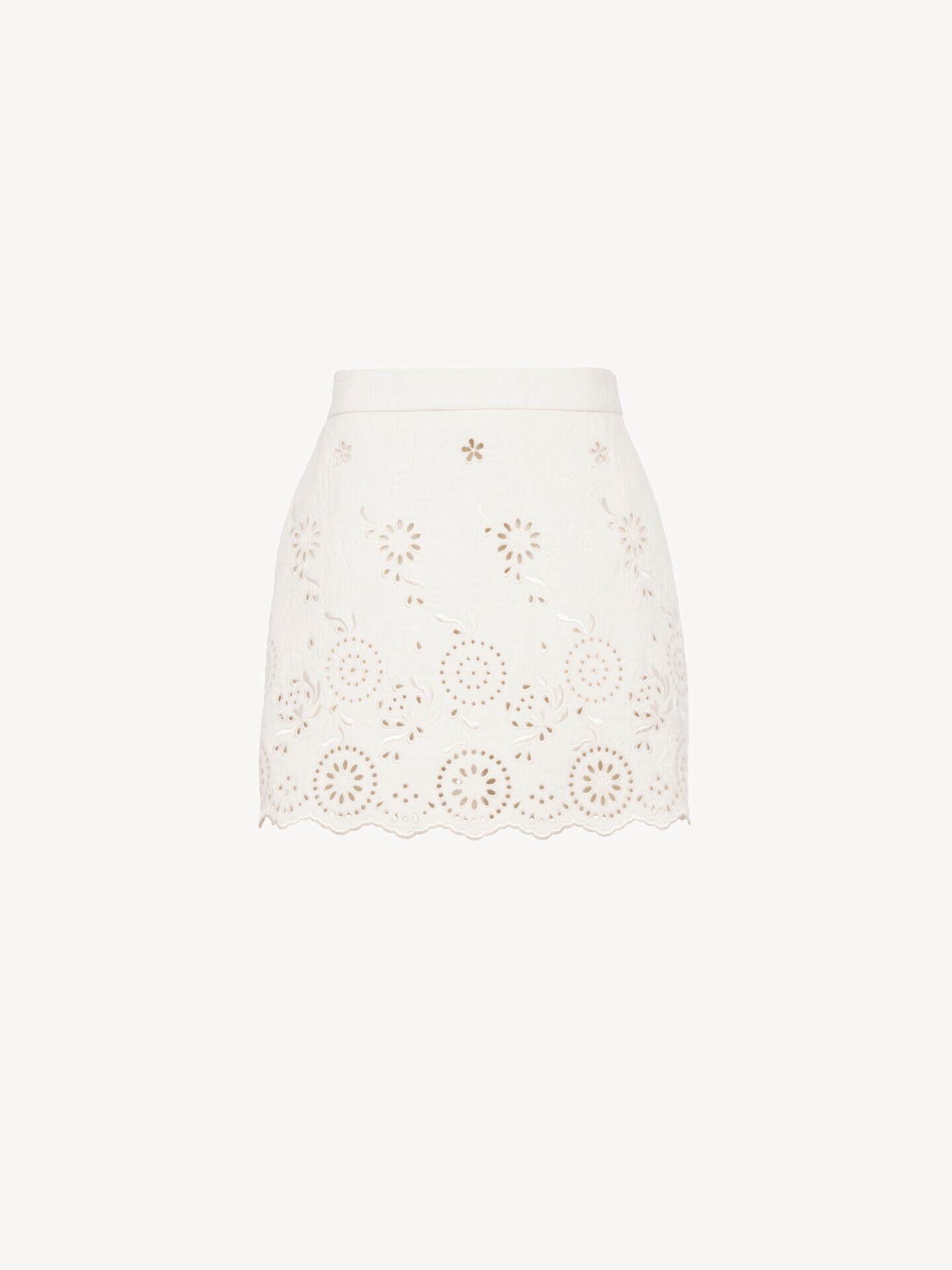 Scalloped mini skirt in a cotton mix - 1