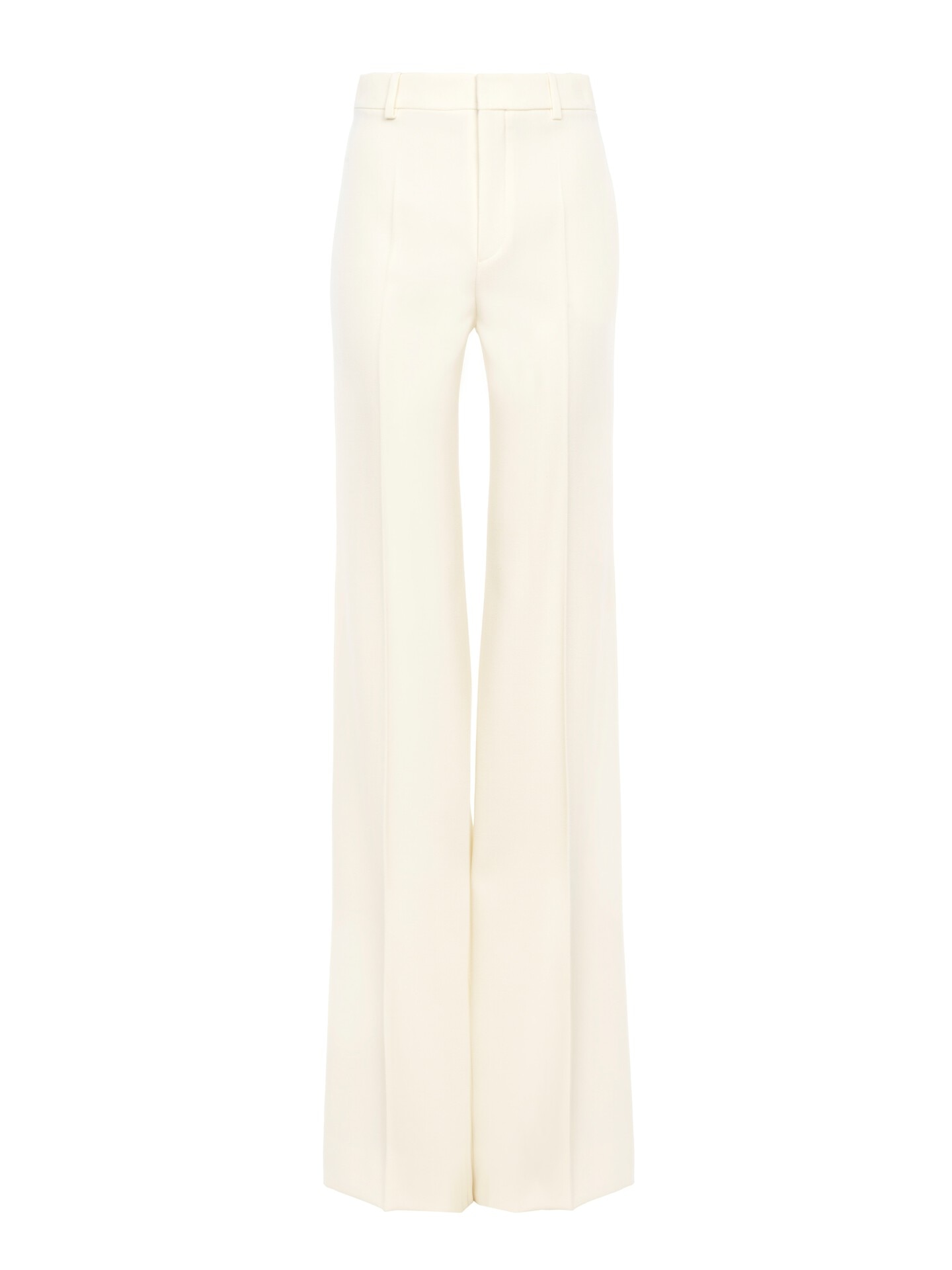 High-rise flared pants in wool grain de poudre