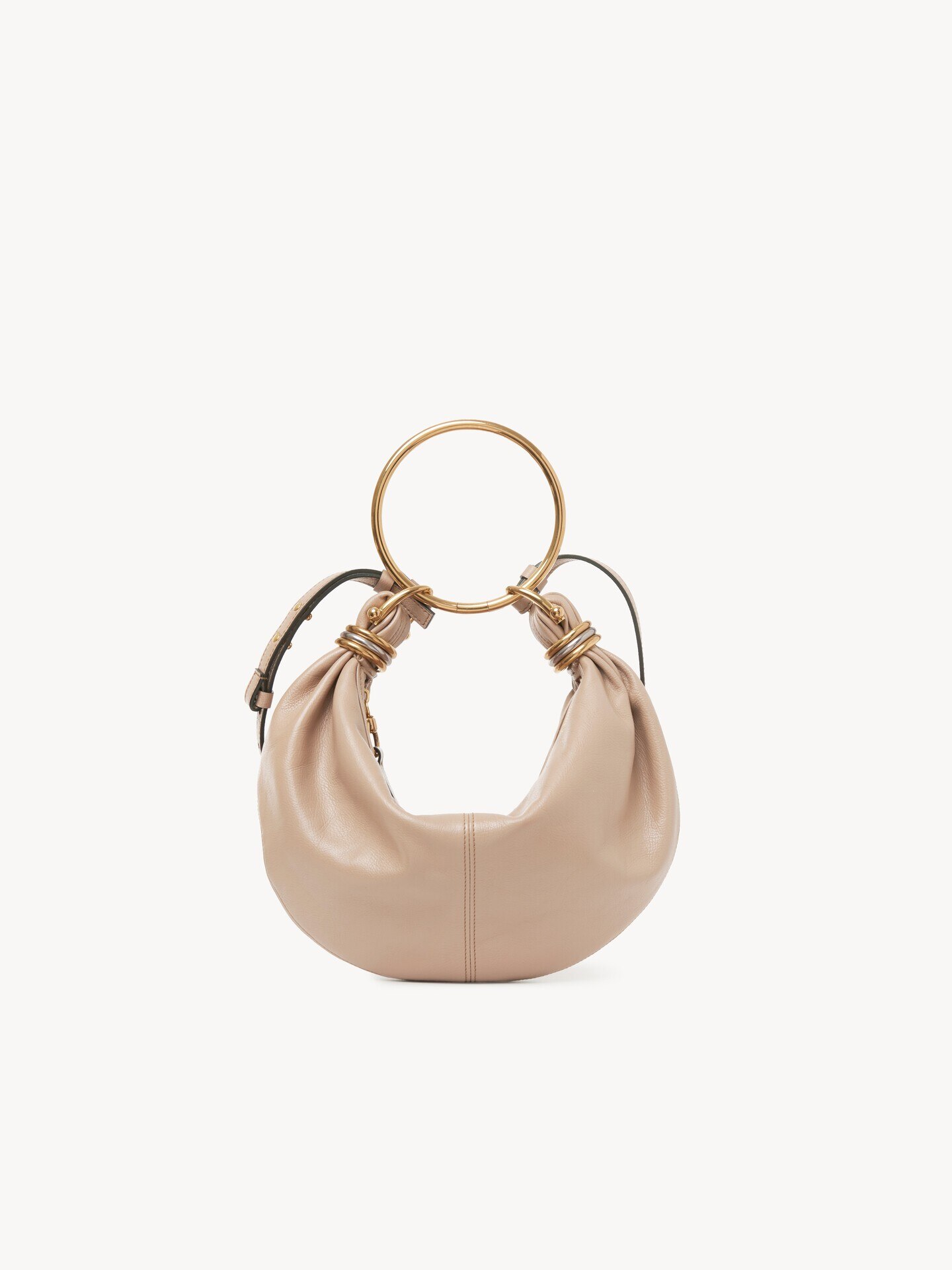 그레인드 가죽 스몰 Bracelet Hobo Bag - 2