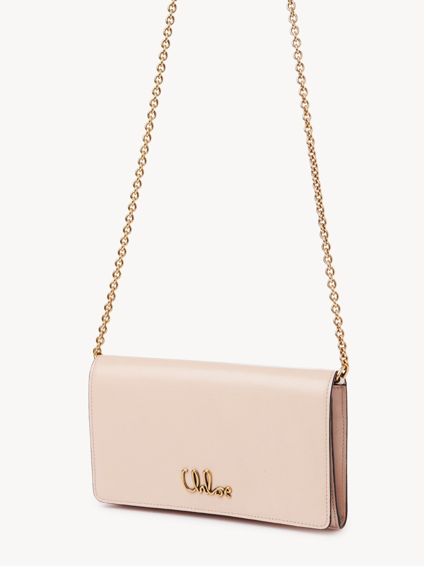 Chlo&eacute; Iconic flap wallet on chain in shiny leather - 4