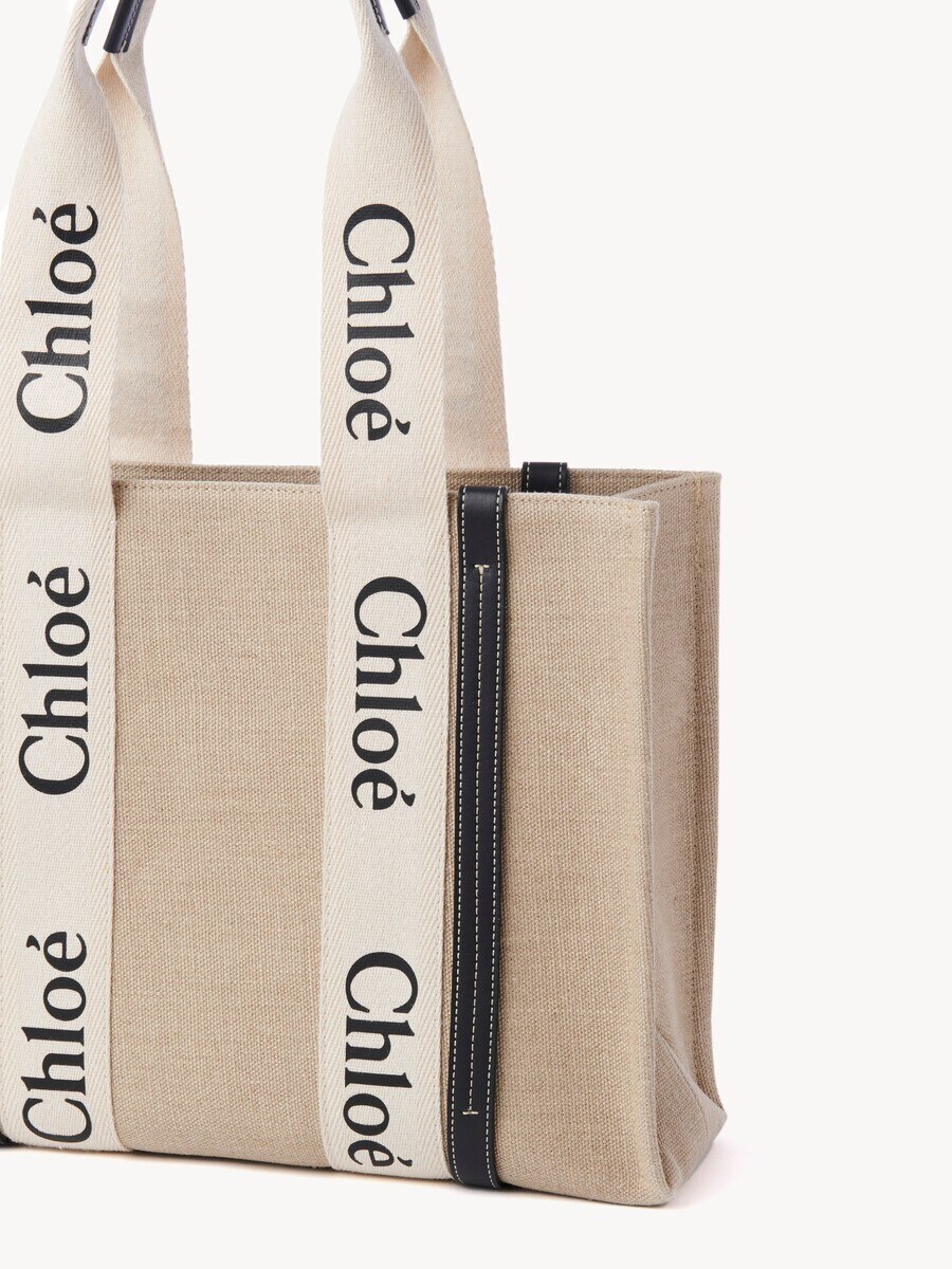 Woody tote bag in linen - 8