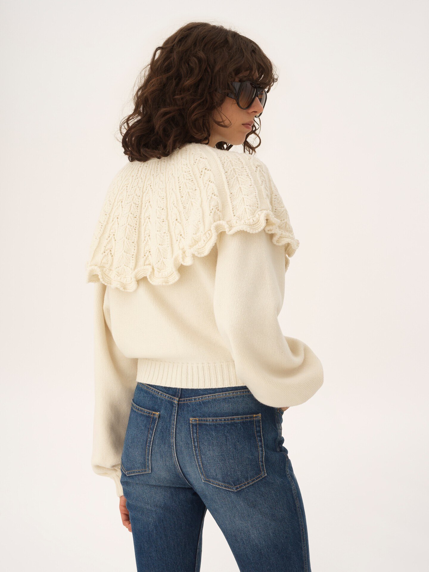 Cape cardigan in a wool & cashmere knit - 5