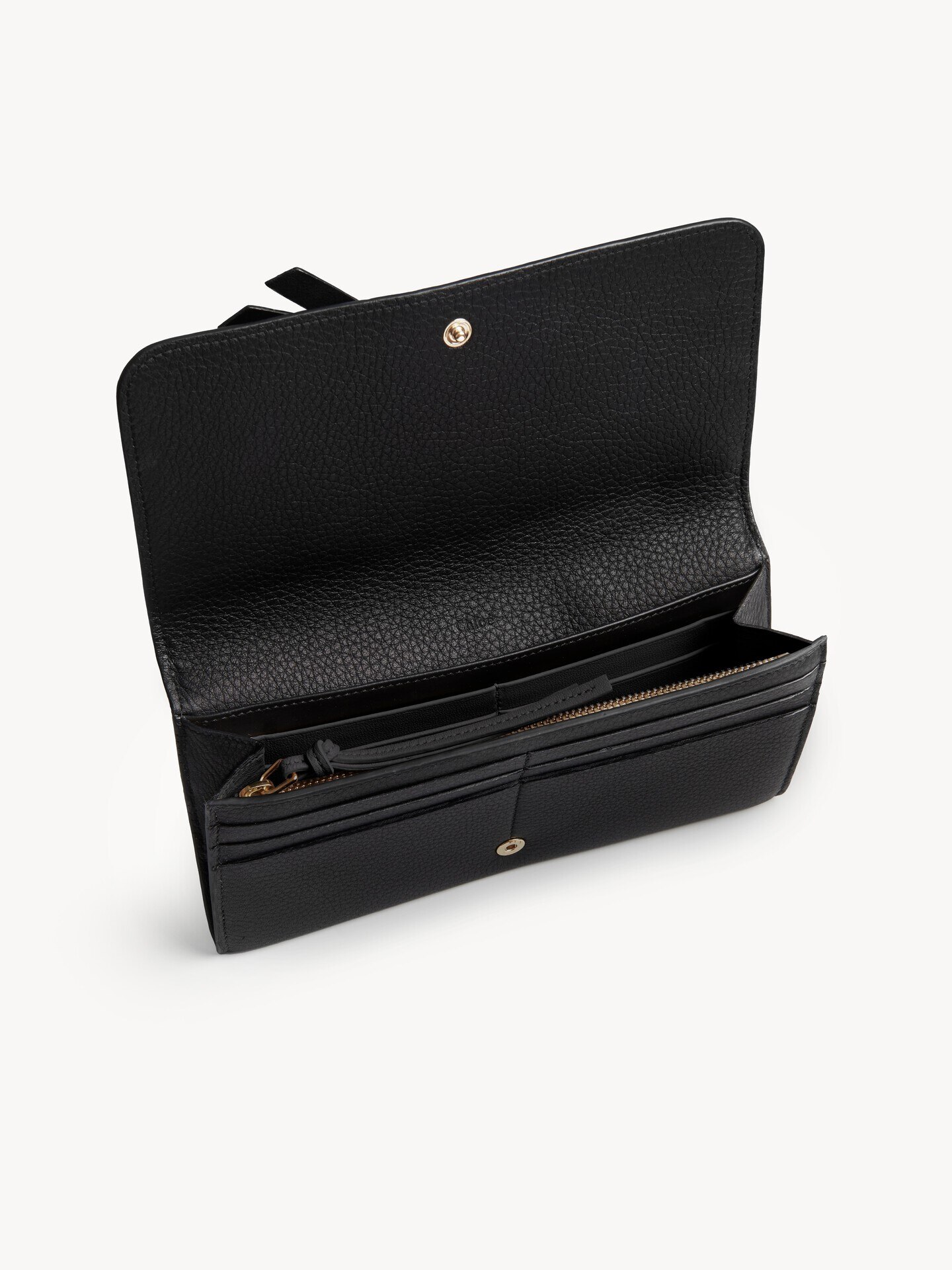 Alphabet wallet with flap in grained leather - 3