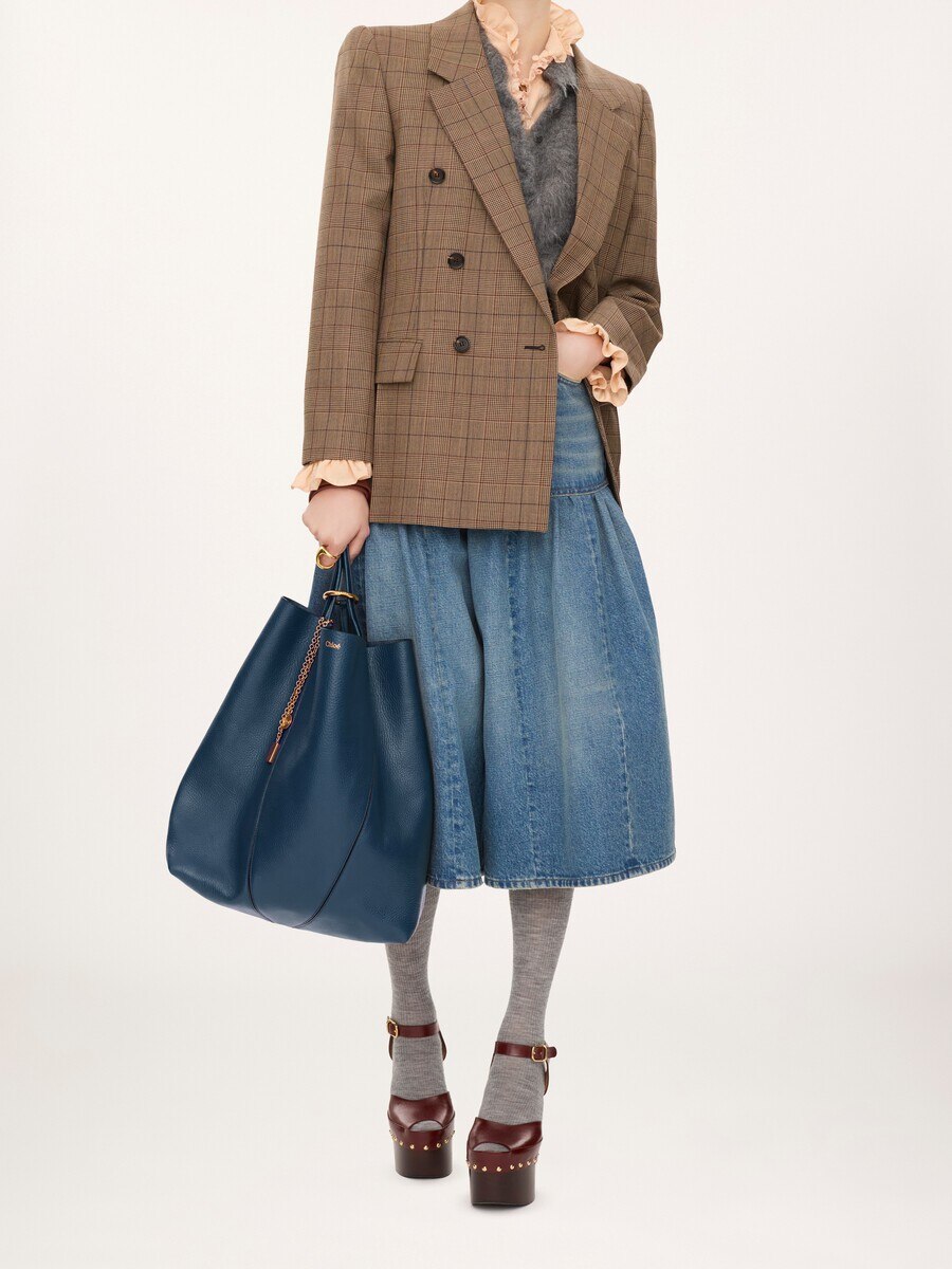 Large Chlo&eacute; Spin tote bag in grained leather - 3