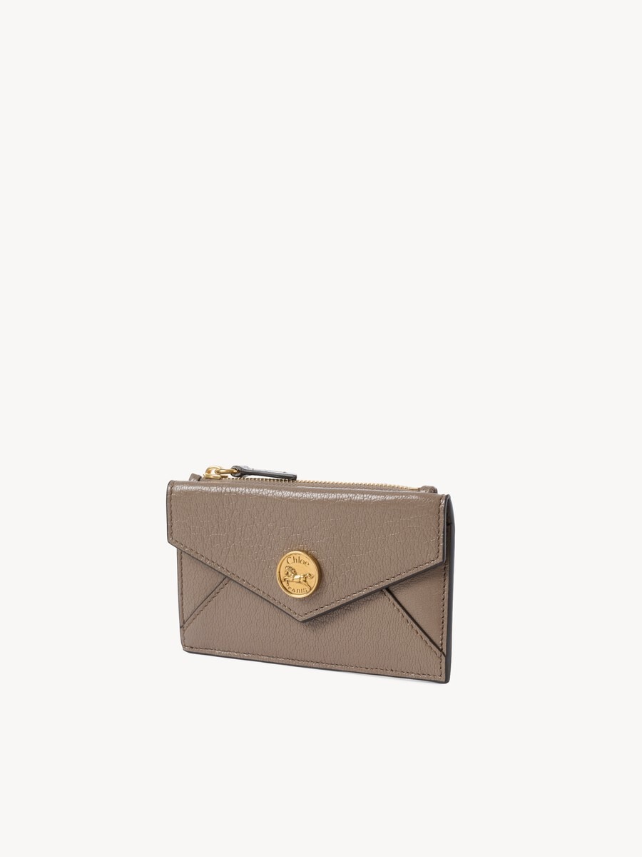 Cartera peque&ntilde;a Envelope con ranuras para tarjetas de cuero granulado - 3