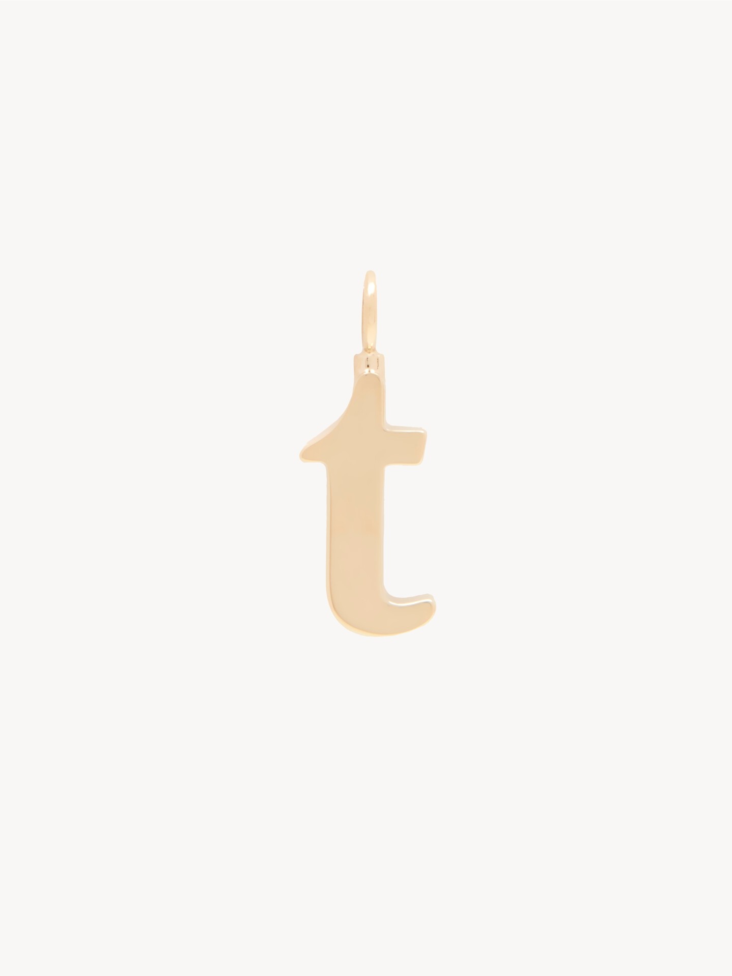 Alphabet letter T charm in brass - 2