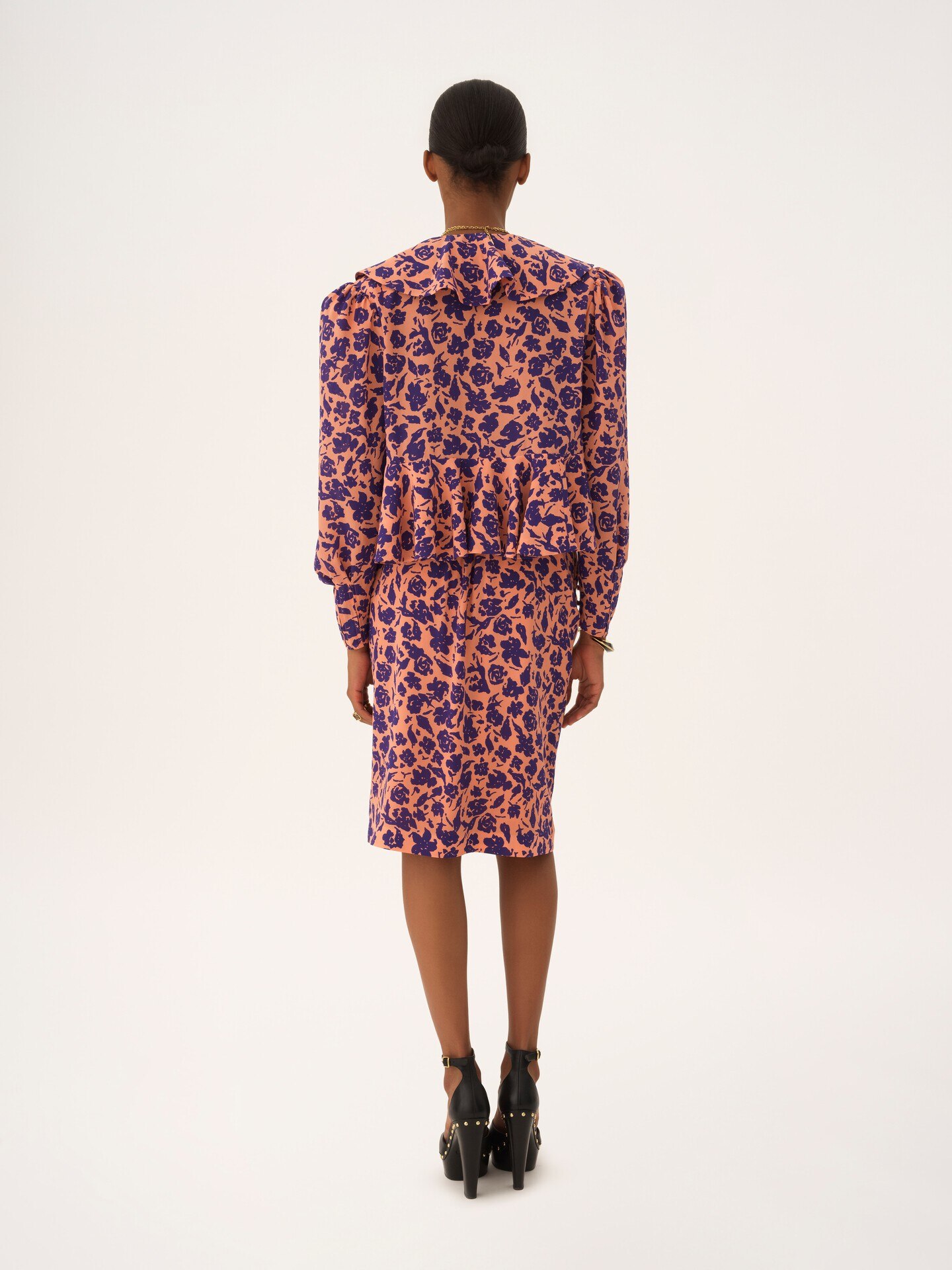 Short pencil skirt in cr&ecirc;pe de chine - 5