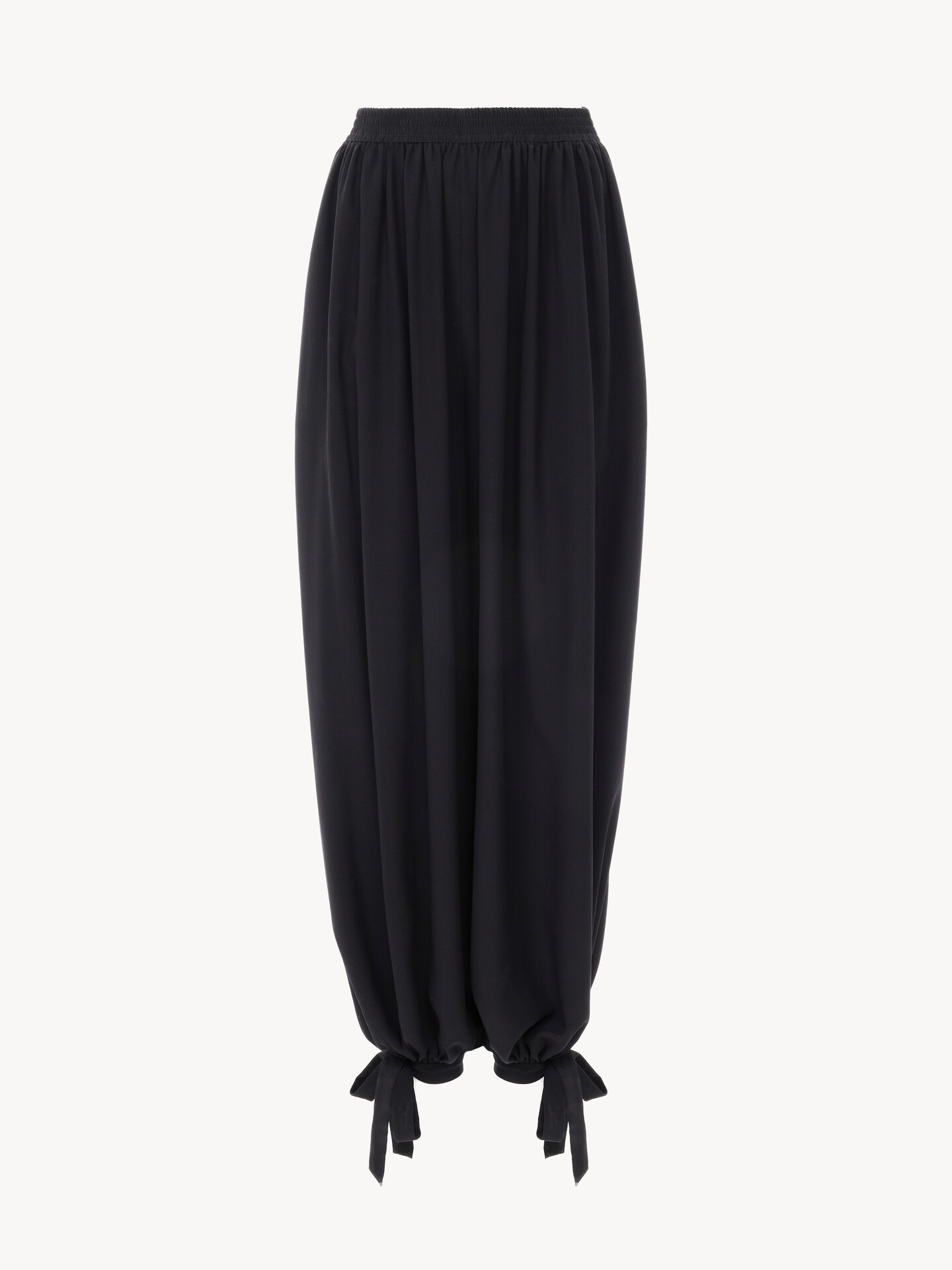 Fluid pleated trousers in cr&ecirc;pe de chine - 2