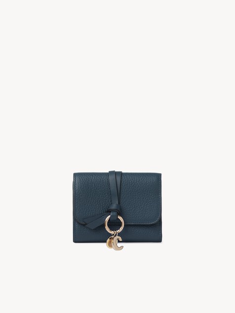 Small Alphabet tri-fold in grained leather