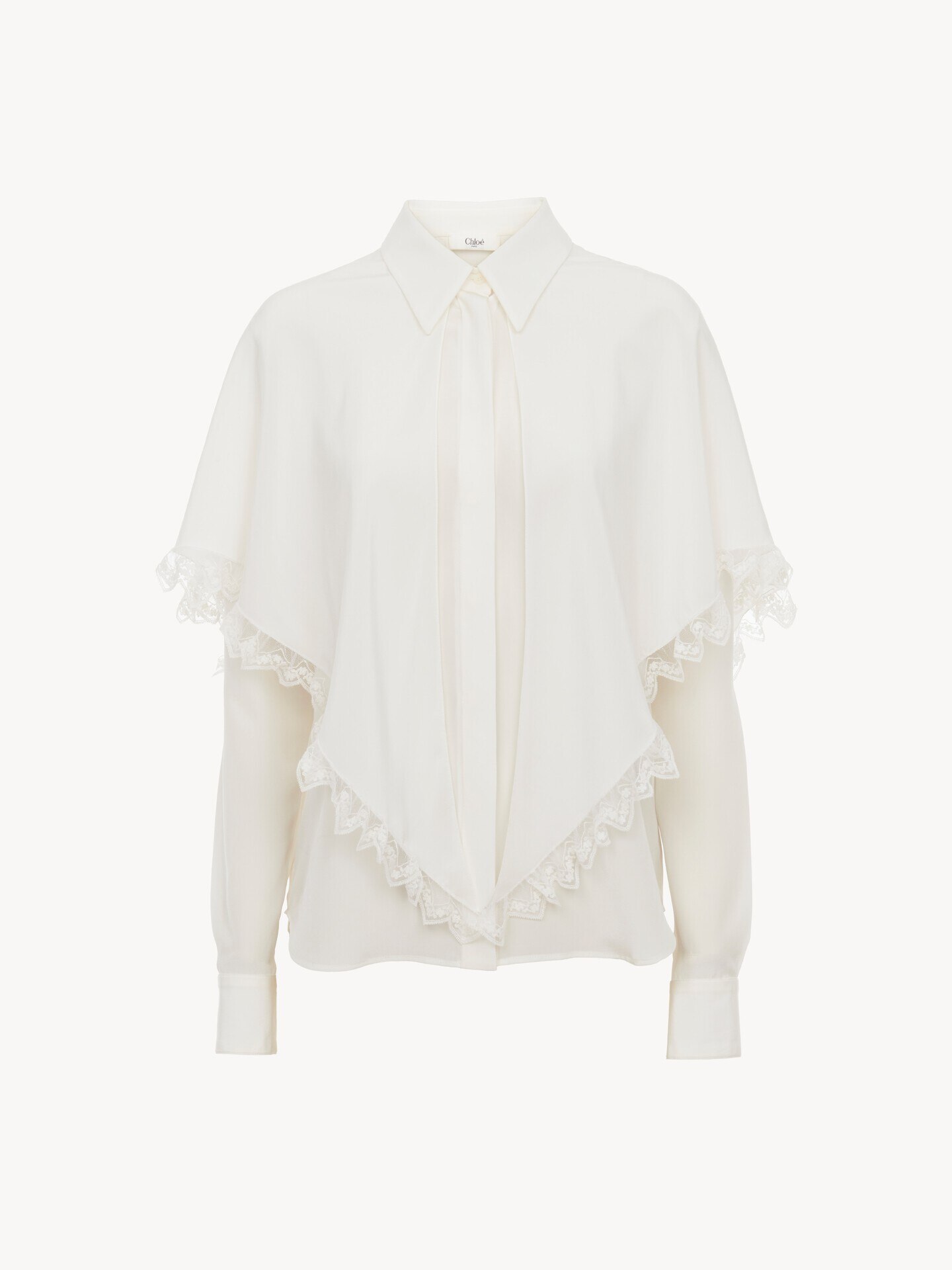 Blouse cape nou&eacute;e h&eacute;ritage en soie - 2