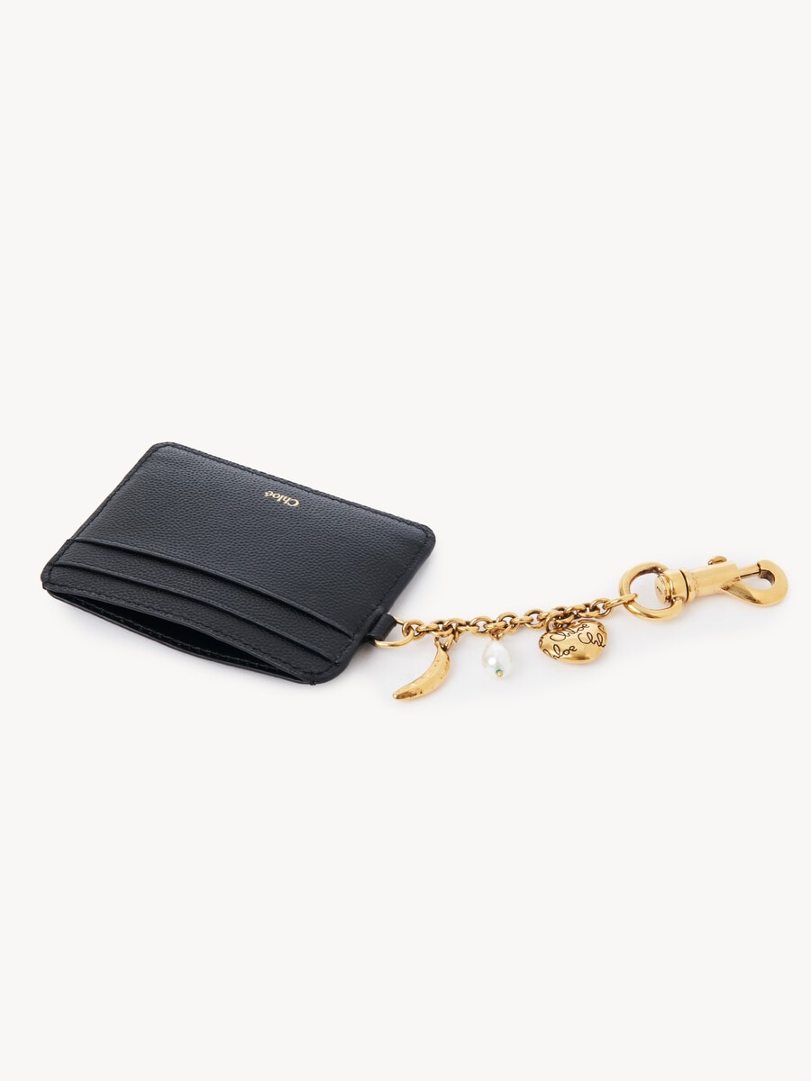 Chlo&eacute; Charms card holder in grained leather - 5