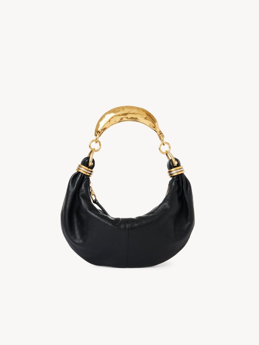 Small Bracelet Hobo Bag in grained leather - 4