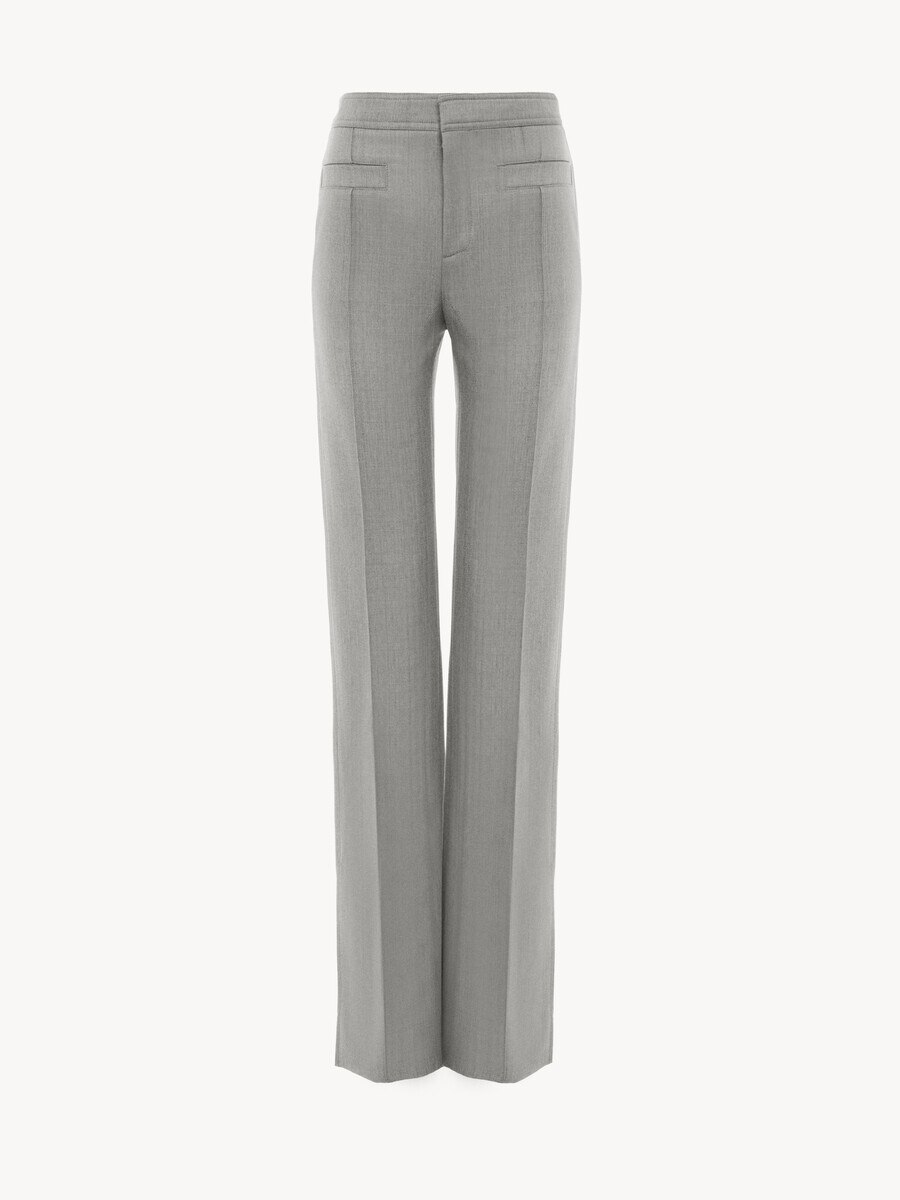 Pantalon tailleur en laine chin&eacute;e - 2