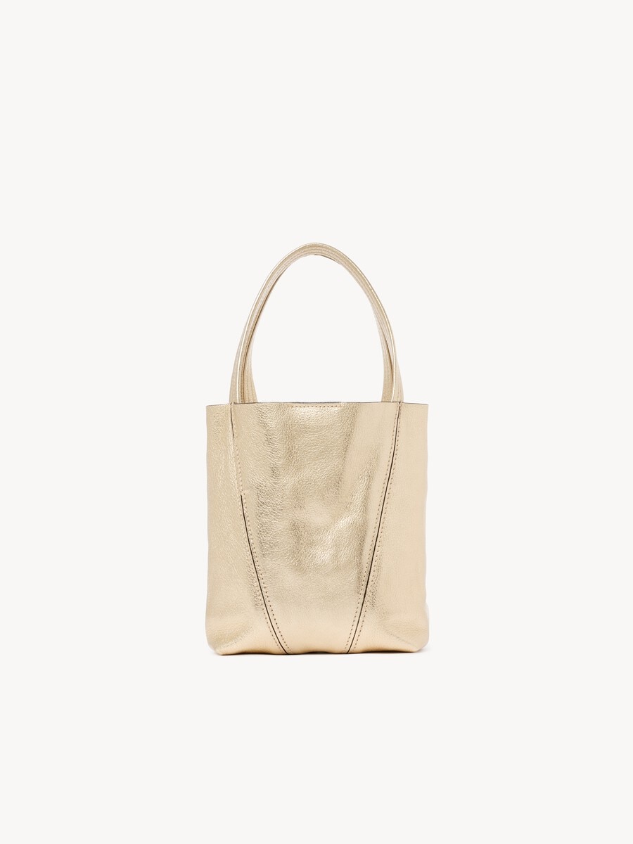 Small Chlo&eacute; Spin tote bag in metallized leather with horse charms - 4