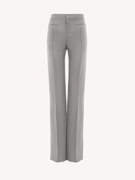 Pantaloni sartoriali in lana chin&eacute;