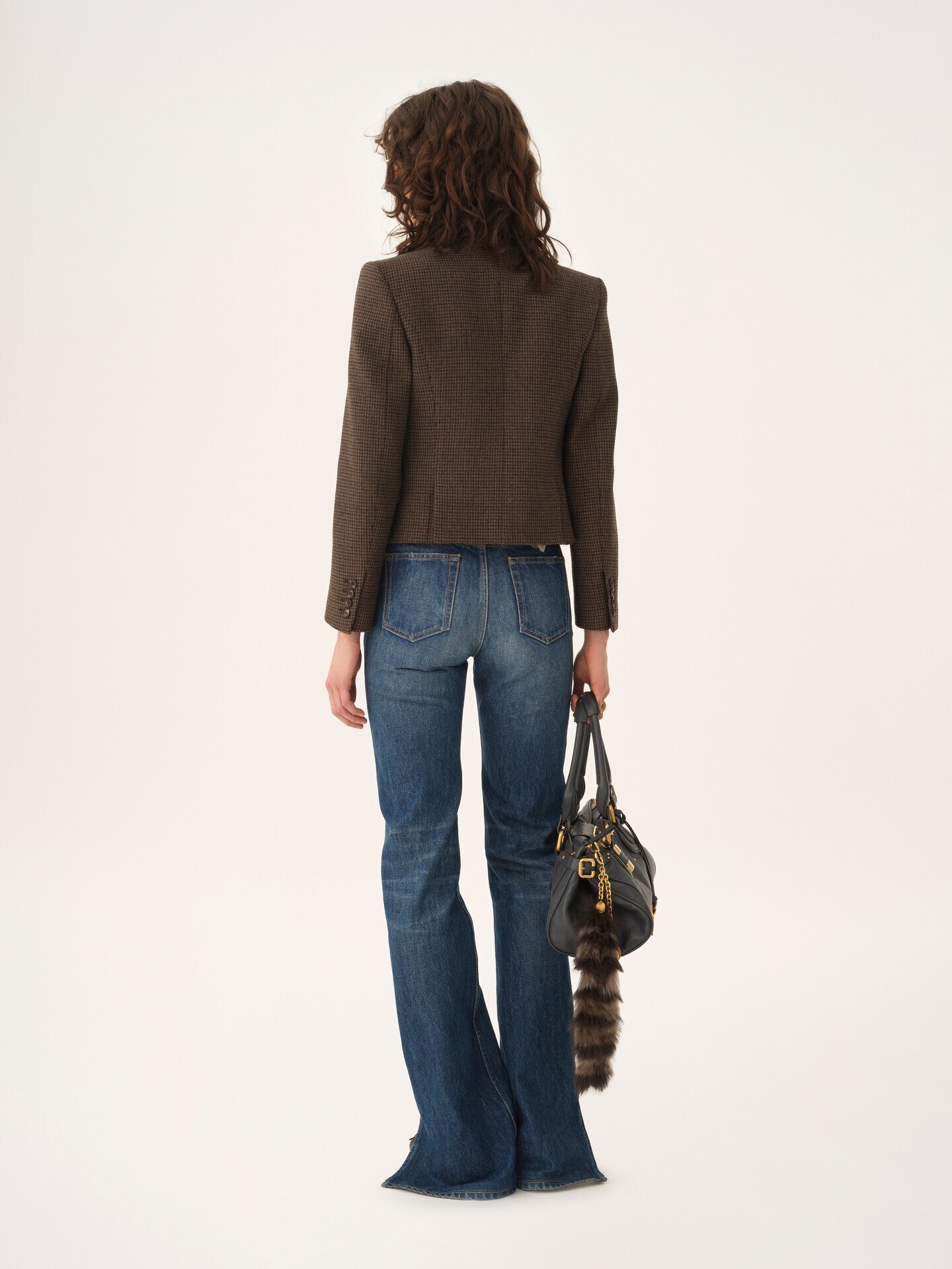 Chaqueta ajustada con doble botonadura de lana de pata de gallo - 5