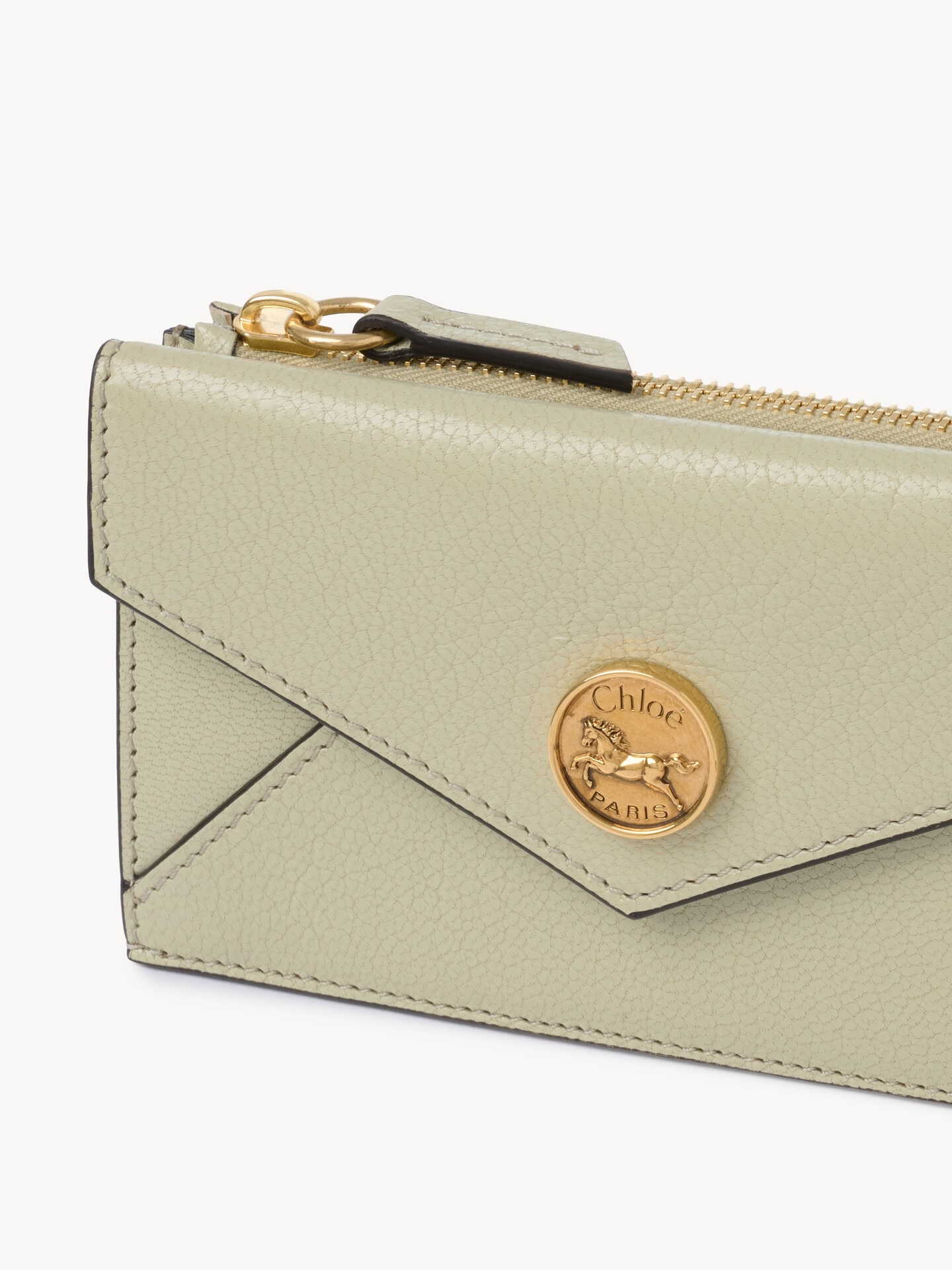 Small Envelope purse with card slots in grained leather - 5.0