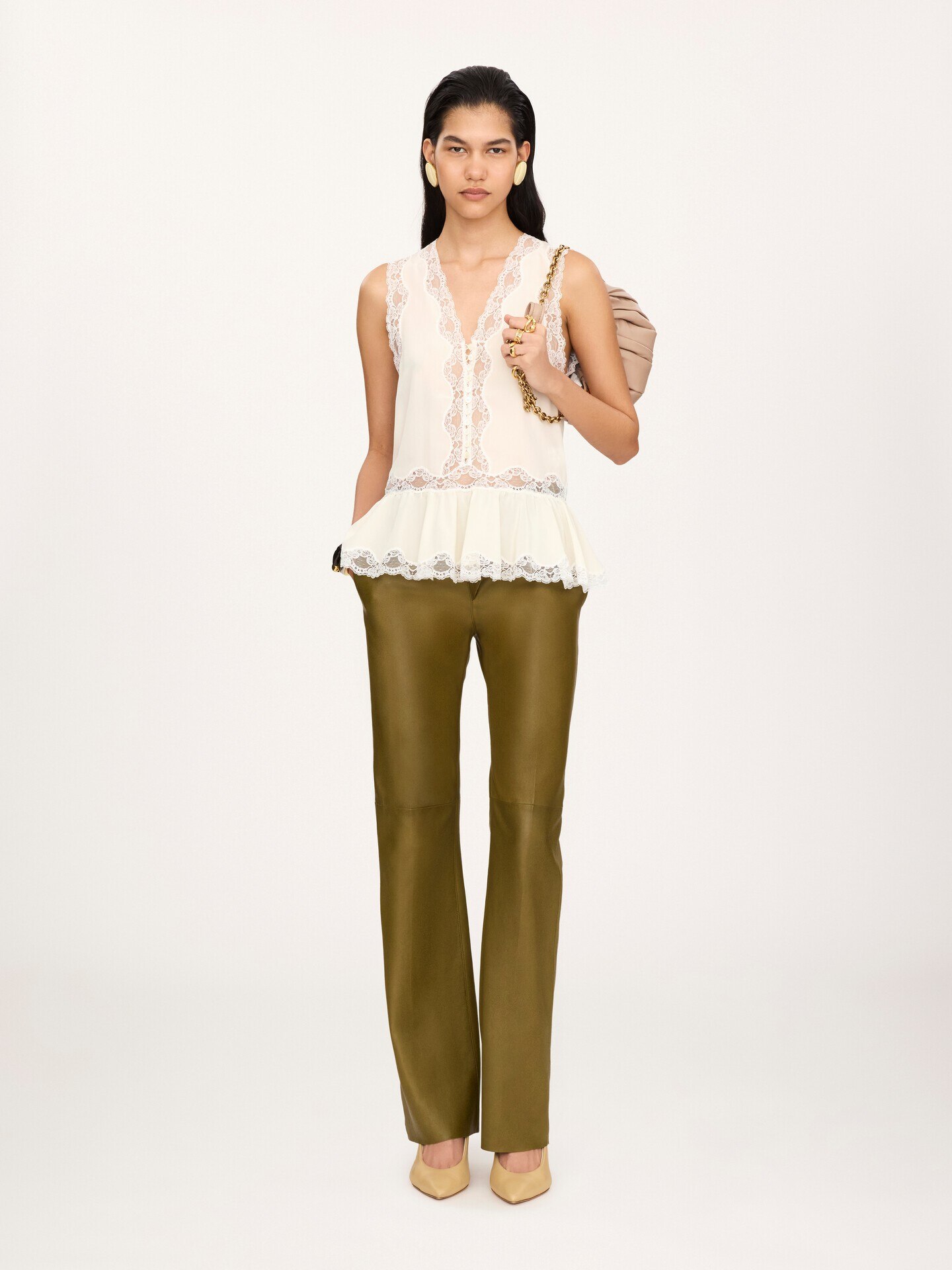 Pantalones rectos de cuero - 3