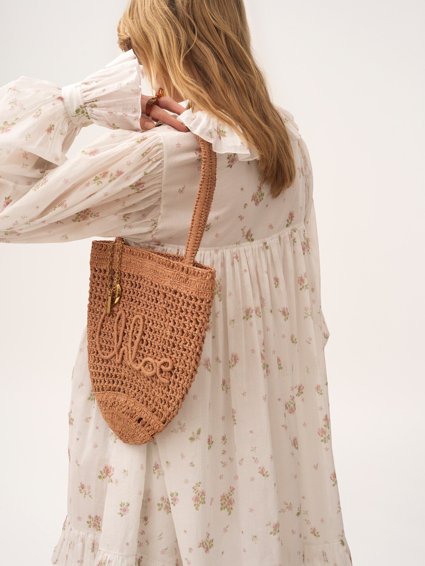 Small Summer Banana tote bag in raffia - 3