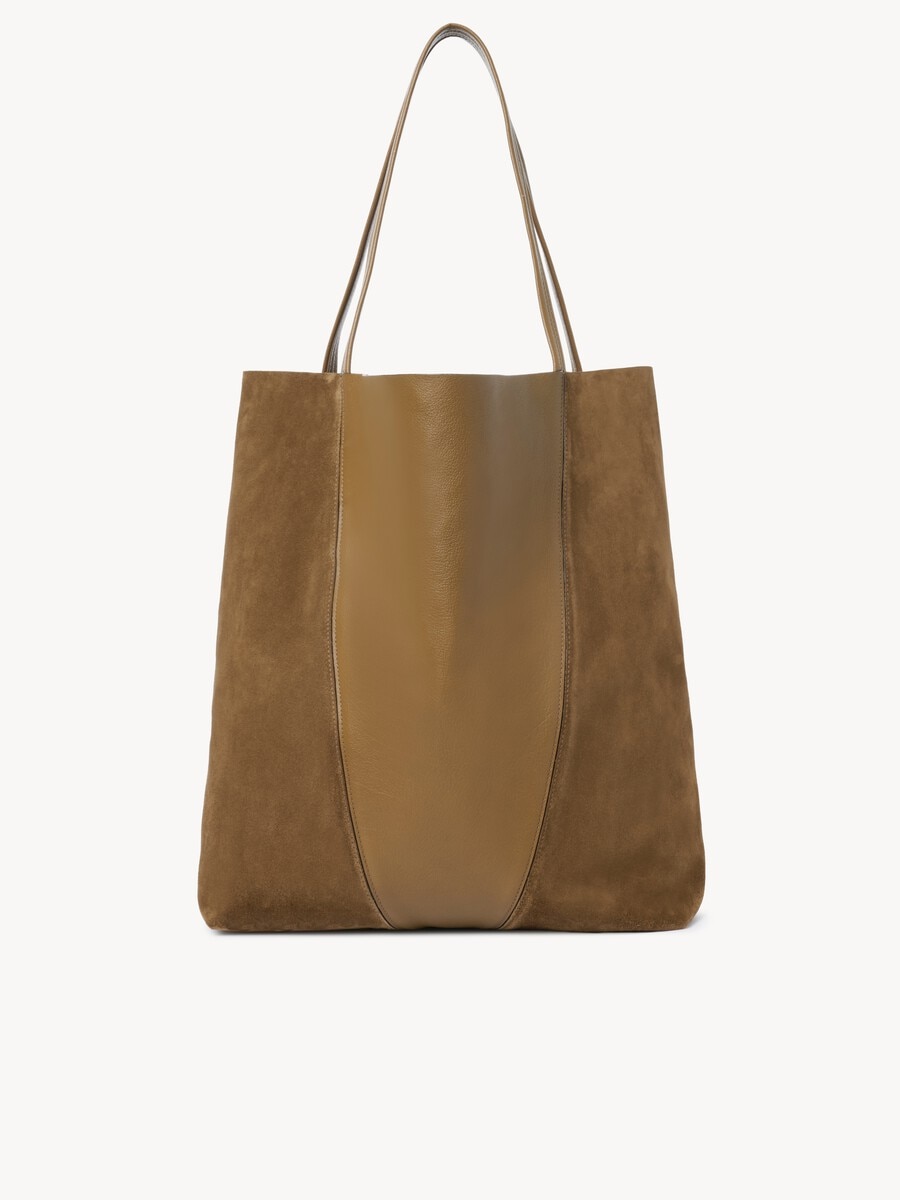 Bolso tote Chlo&eacute; Spin grande de ante y cuero granulado - 5