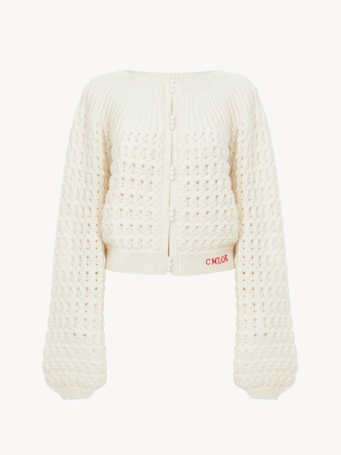 Round-neck cardigan in a wool & cashmere knit - 2