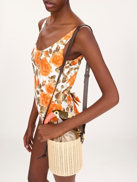 ウィッカー製Chlo&eacute; Tropicusバケットバッグ