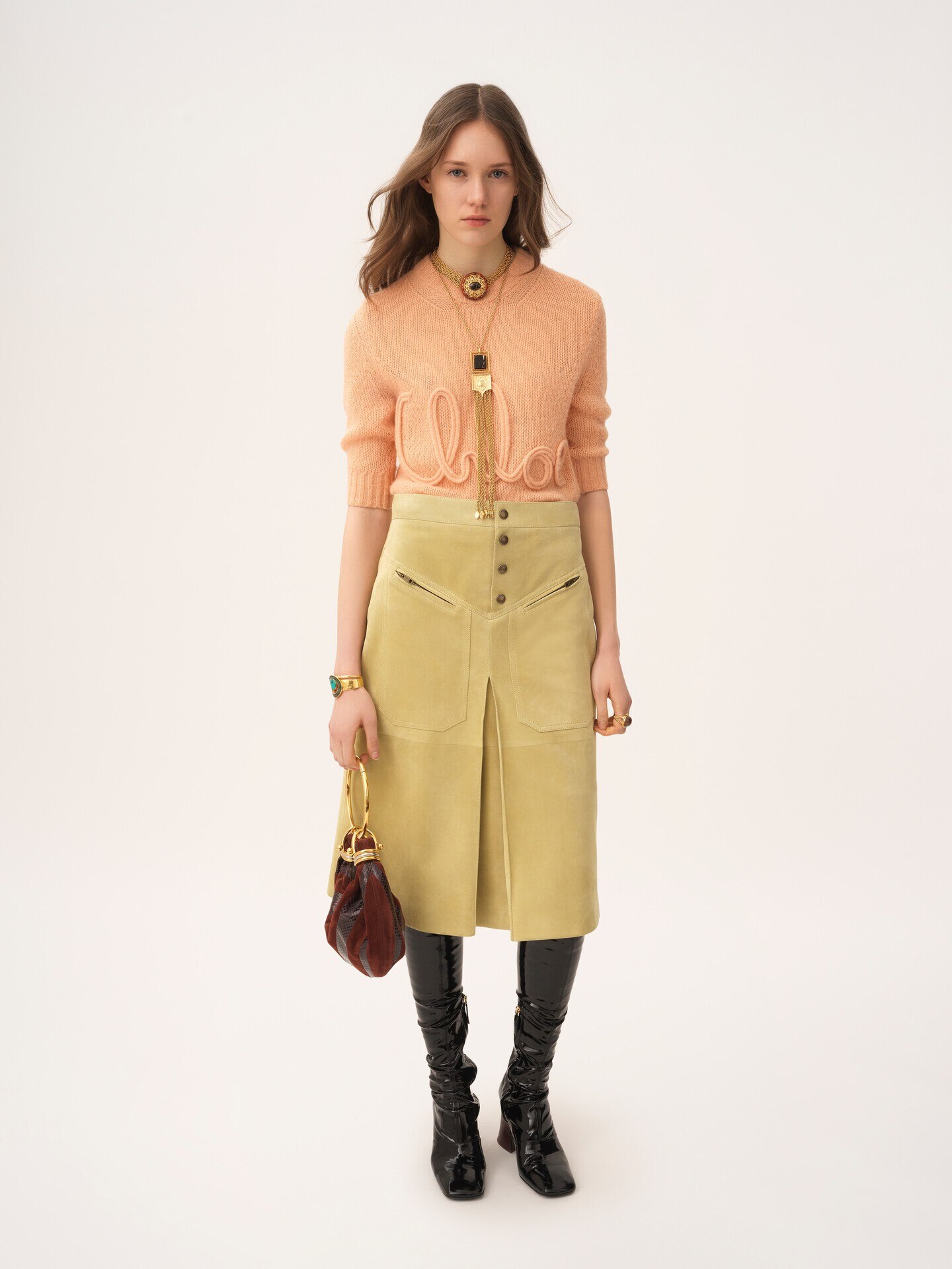 Jersey con logotipo de manga hasta el codo de punto de lana de alpaca y seda - 3