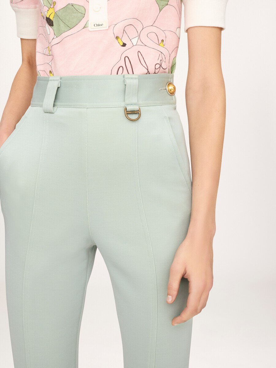 K&ouml;rperbetonte, hoch taillierte Hose aus gebondetem Stretch-Jersey - 6