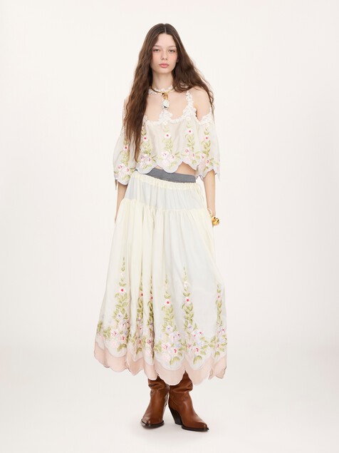 Cut-out cropped top in technical taffeta
