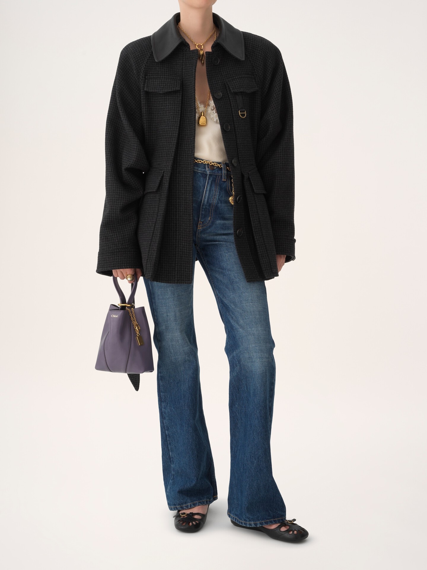 Bolso tote peque&ntilde;o Chlo&eacute; Spin de cuero granulado - 7