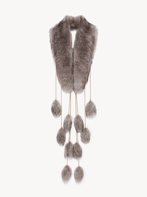 The Treasure Tails scarf in shearling