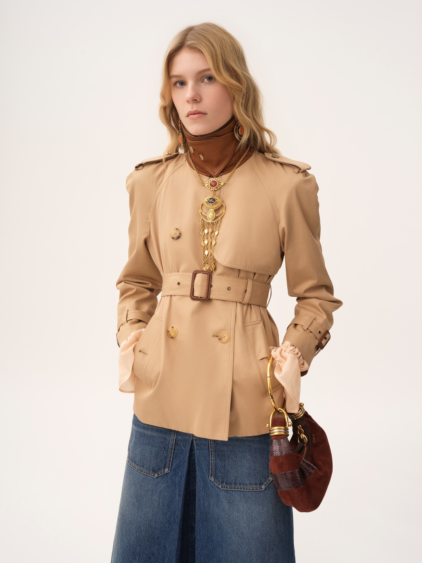 Trench court en gabardine de coton - 5