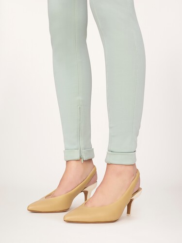 Fitted high-rise trousers in bonded stretch jersey - 7