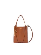 グレインレザー製 Chloé Spinスモールトートバッグ Clay Brown