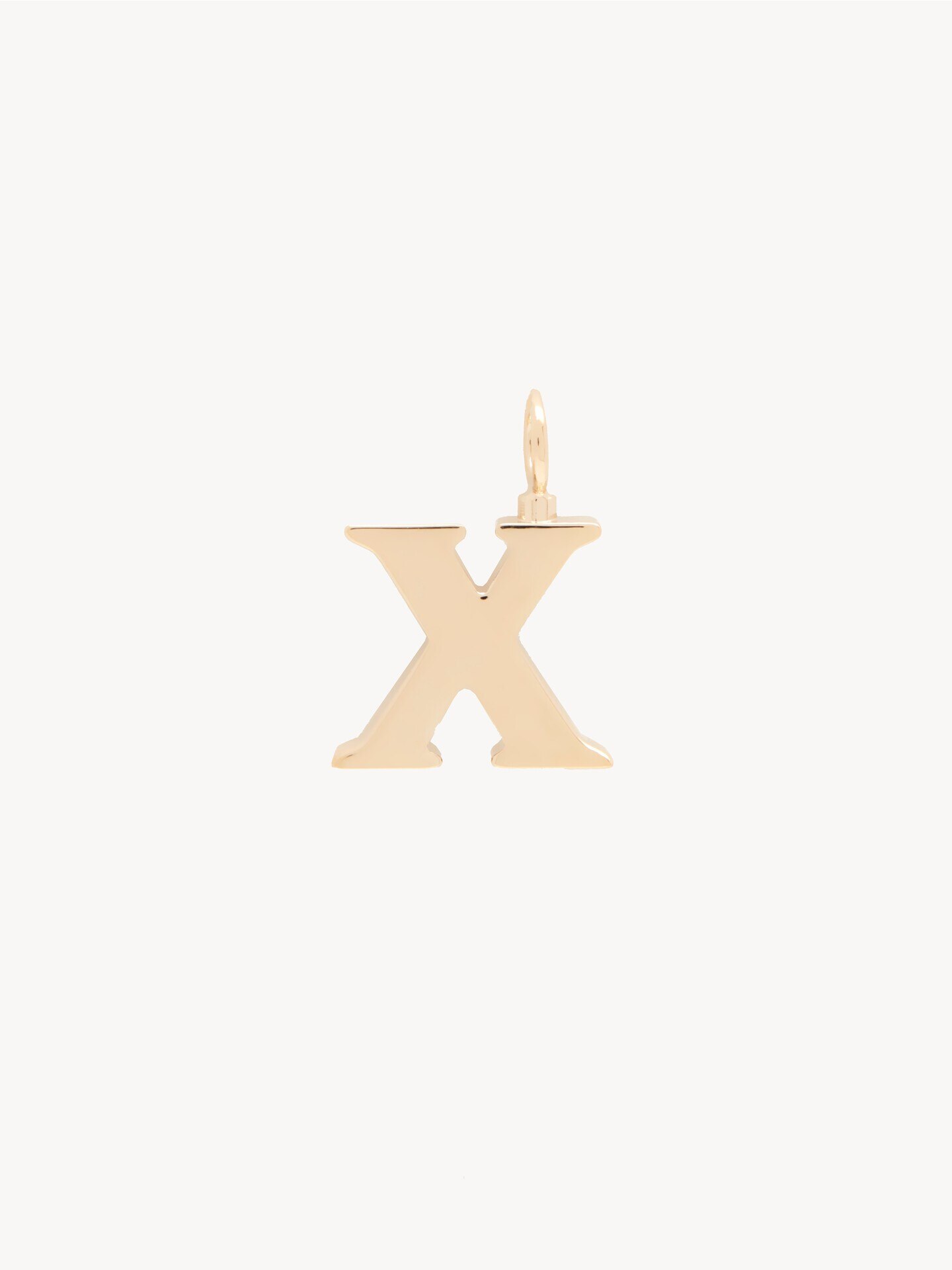 Alphabet letter X charm in brass - 1.0