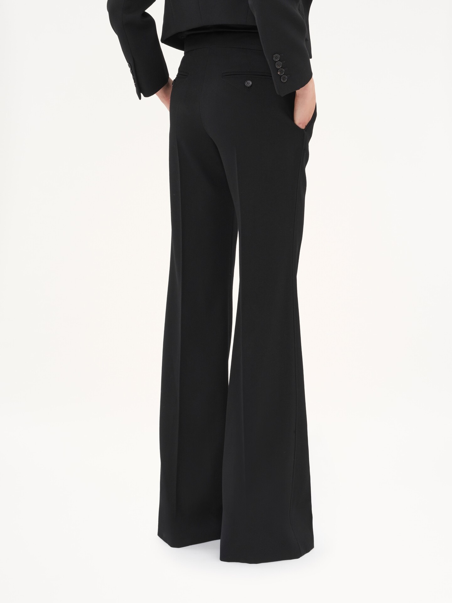 Flared tailored pants in wool gabardine - 6