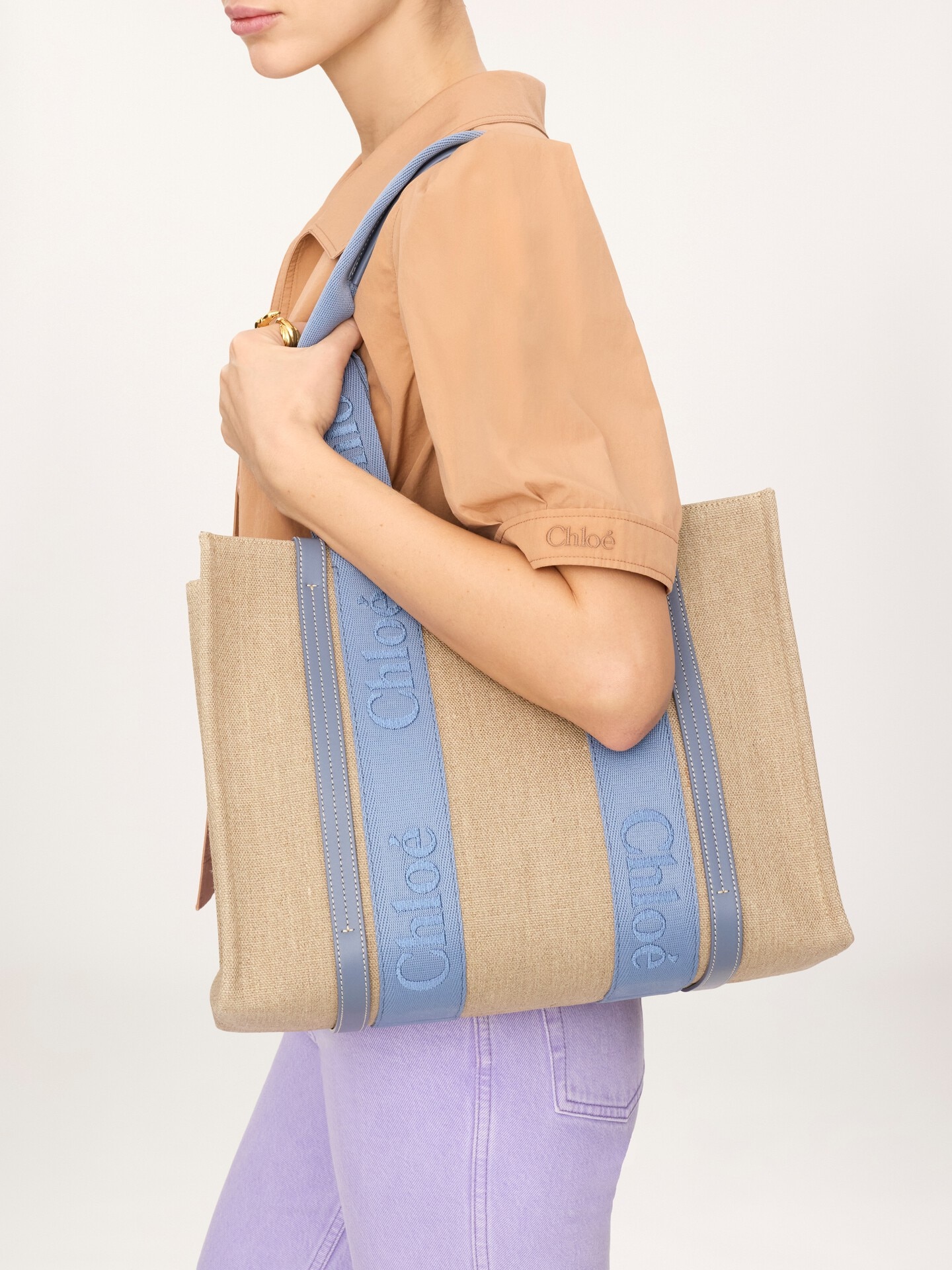Sac cabas Woody en toile de lin - 3