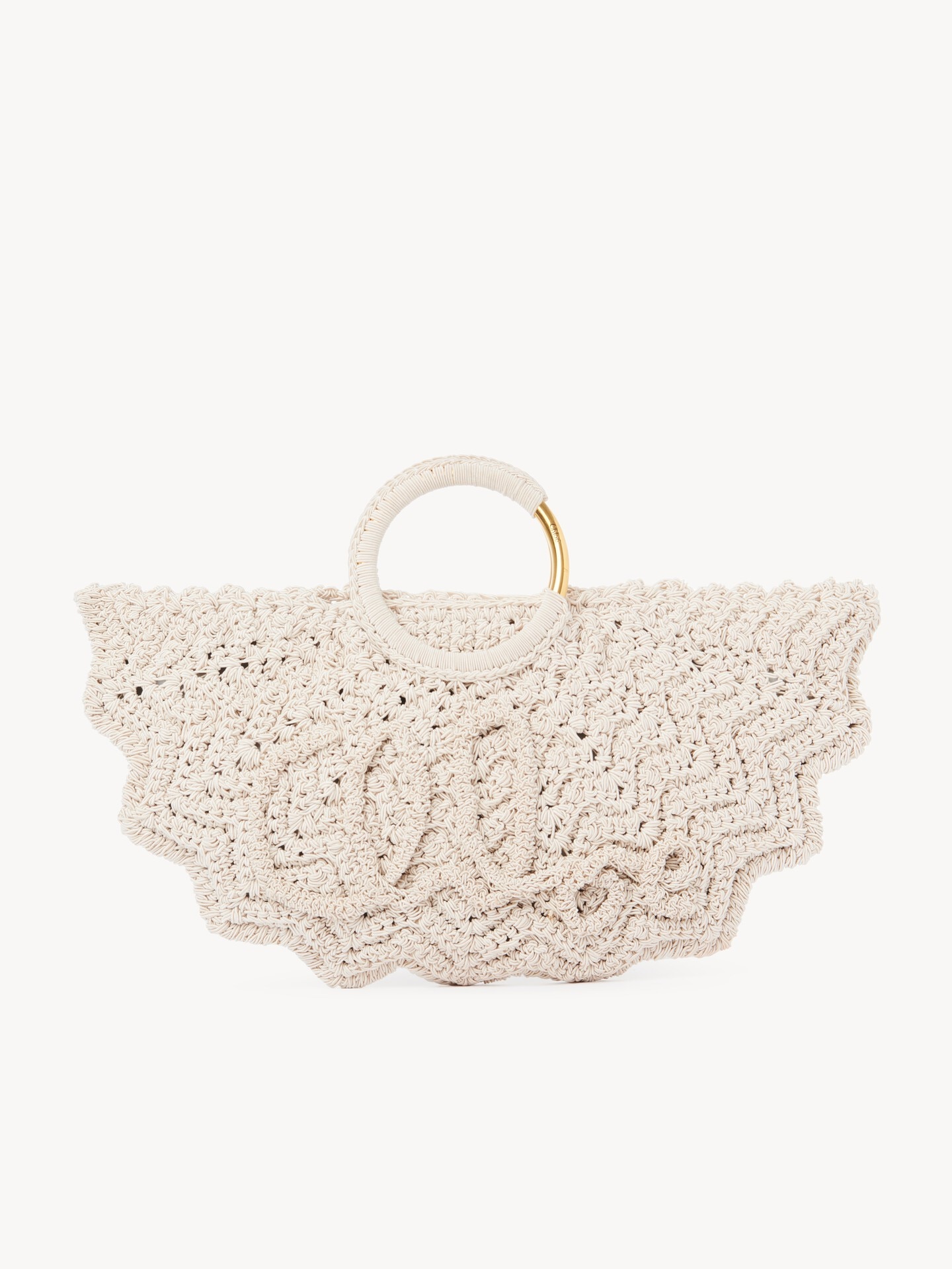 クロシェ製スモールBracelet Paravent tote Bag 茶色 - Chloé