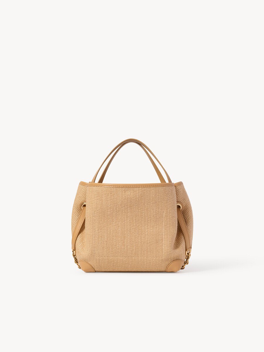 Small Chlo&eacute; Clover double carry bag in raffia-effect fibers - 5