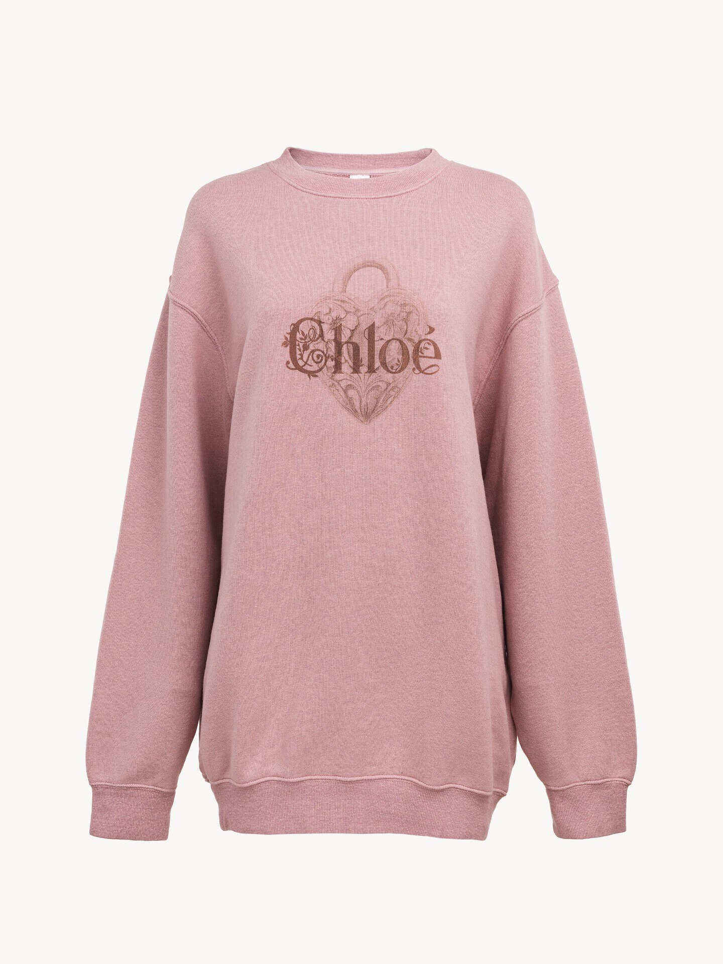 Oversized logo sweater in chin&eacute; fleece - 2