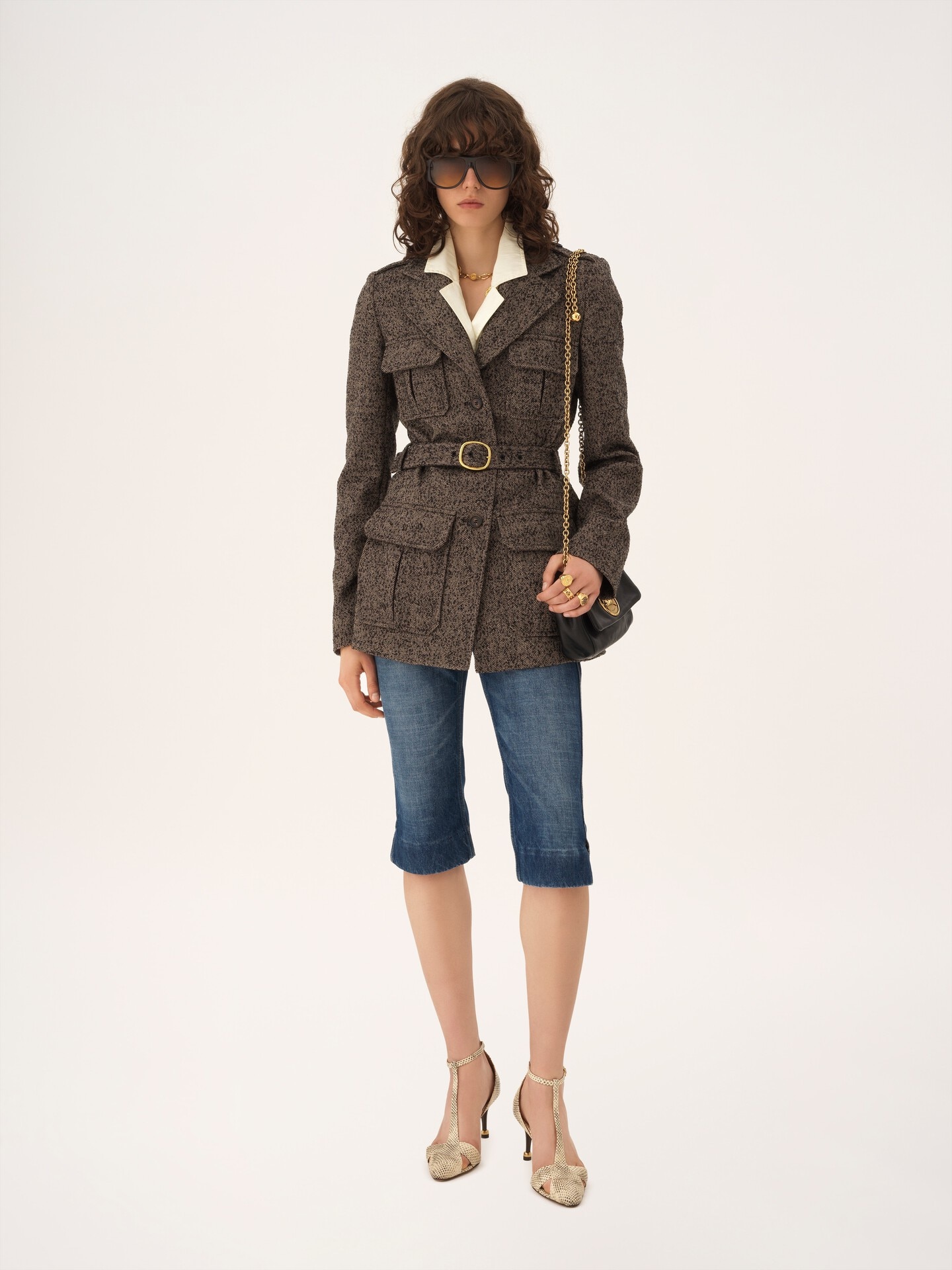 Veste utilitaire en laine &agrave; chevrons - 3