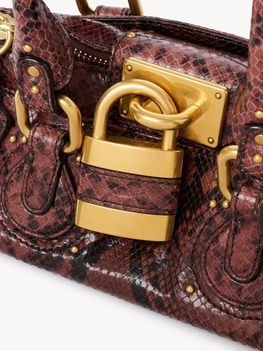 Petit sac Paddington en cuir effet python - 7