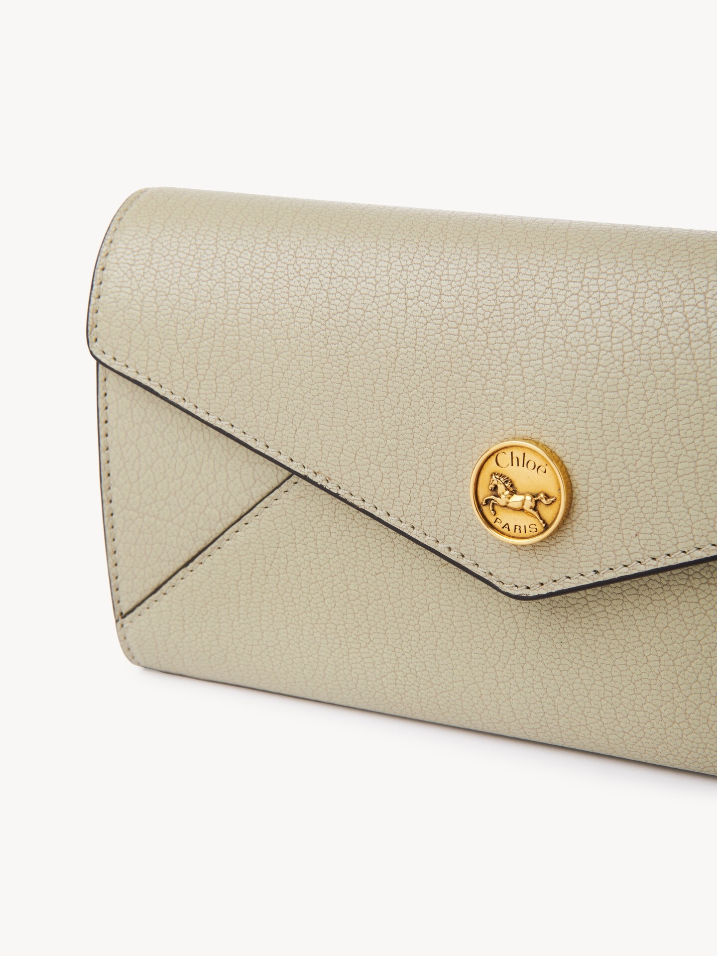 Cartera larga con solapa Envelope de cuero granulado - 7