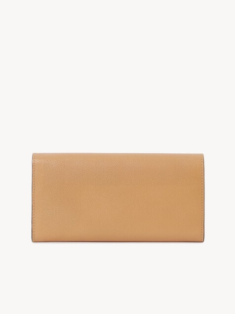Portefeuille long &agrave; rabat Chlo&eacute; Charms en cuir grain&eacute;