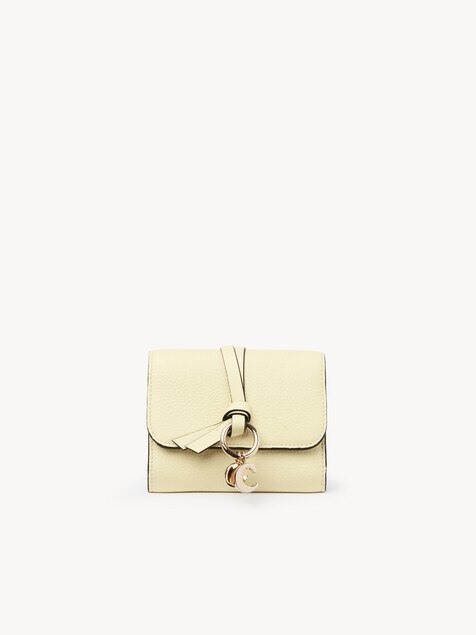 Petit portefeuille &agrave; trois volets Alphabet en cuir grain&eacute;