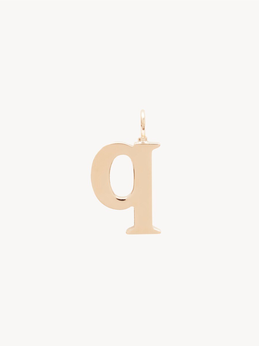 Alphabet letter Q charm in brass - 2