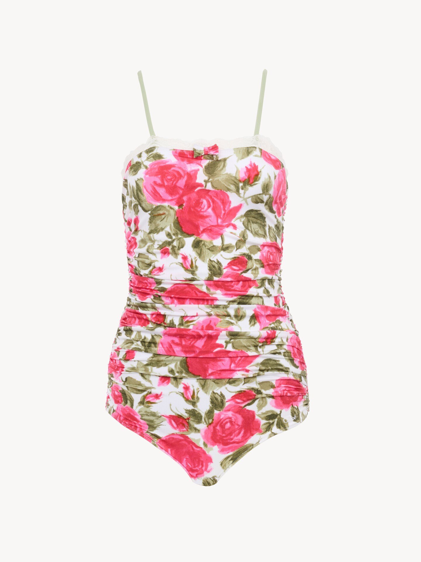 Rose-print ruched bodysuit - 2