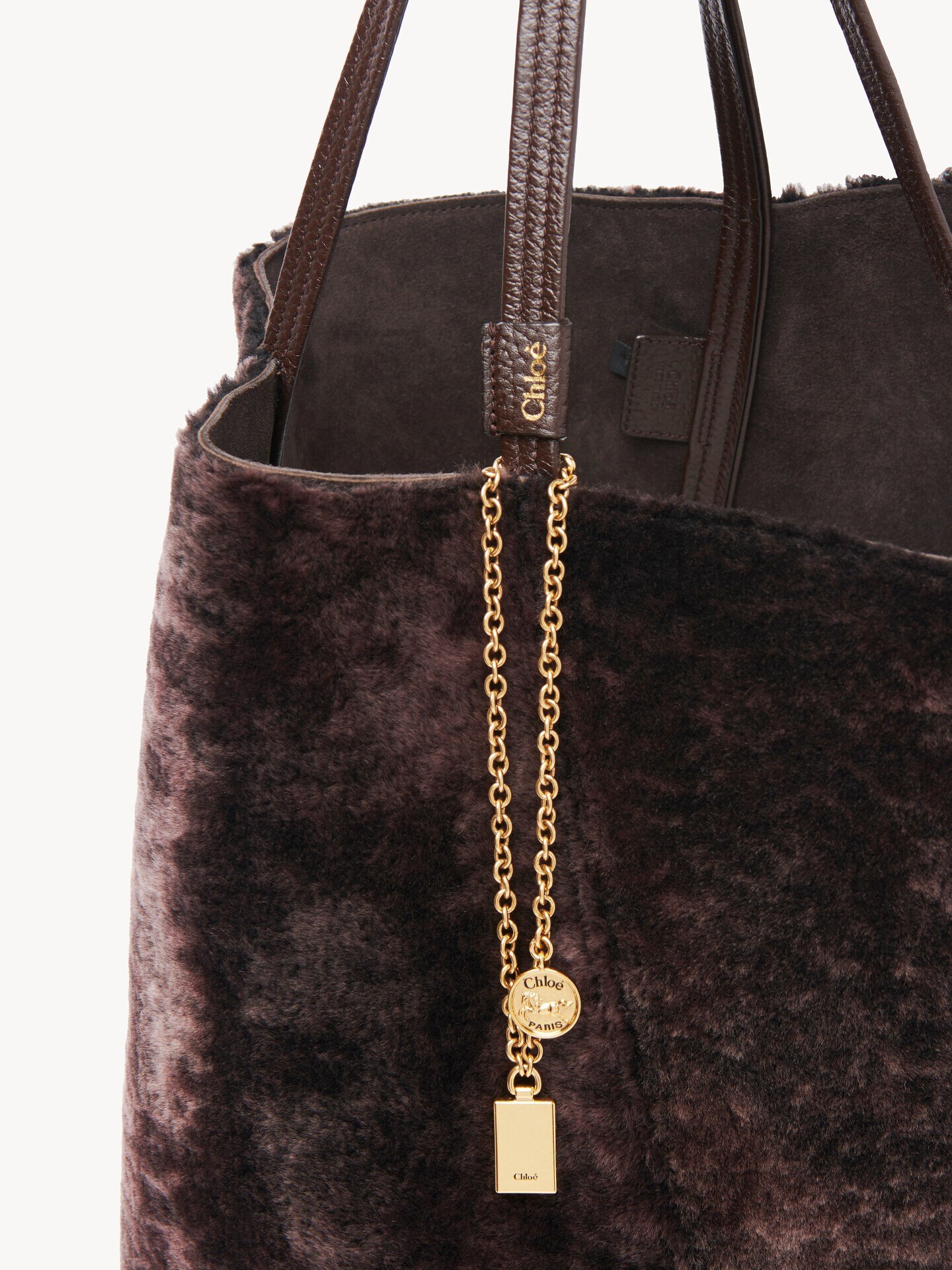 Large Chlo&eacute; Spin tote bag in shearling - 5