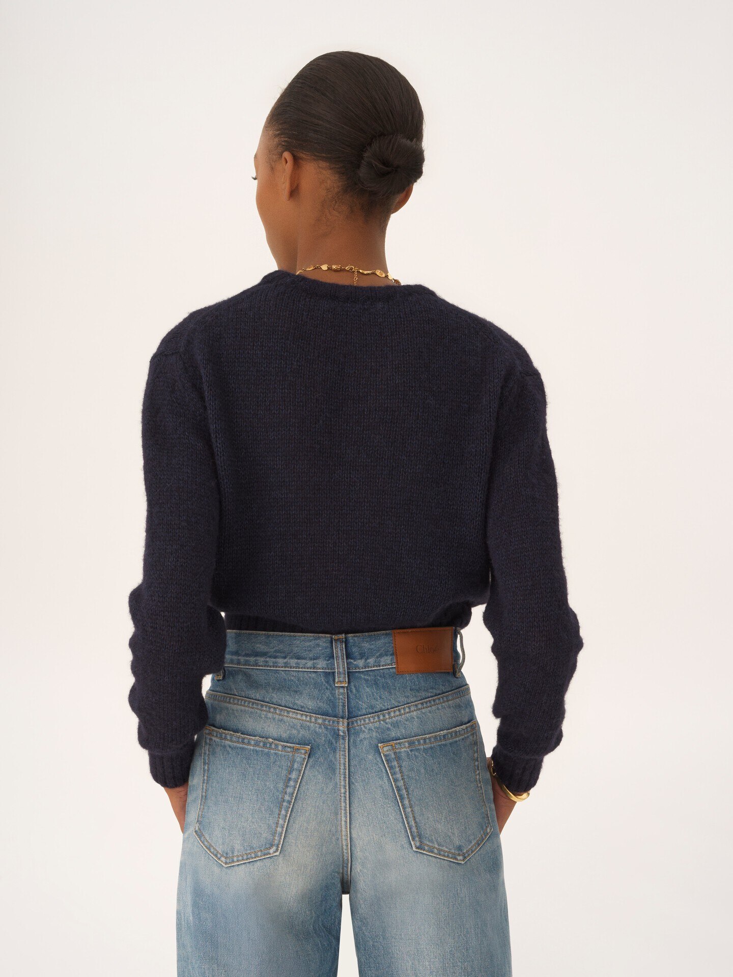 Logo sweater in alpaca wool & silk knit - 5