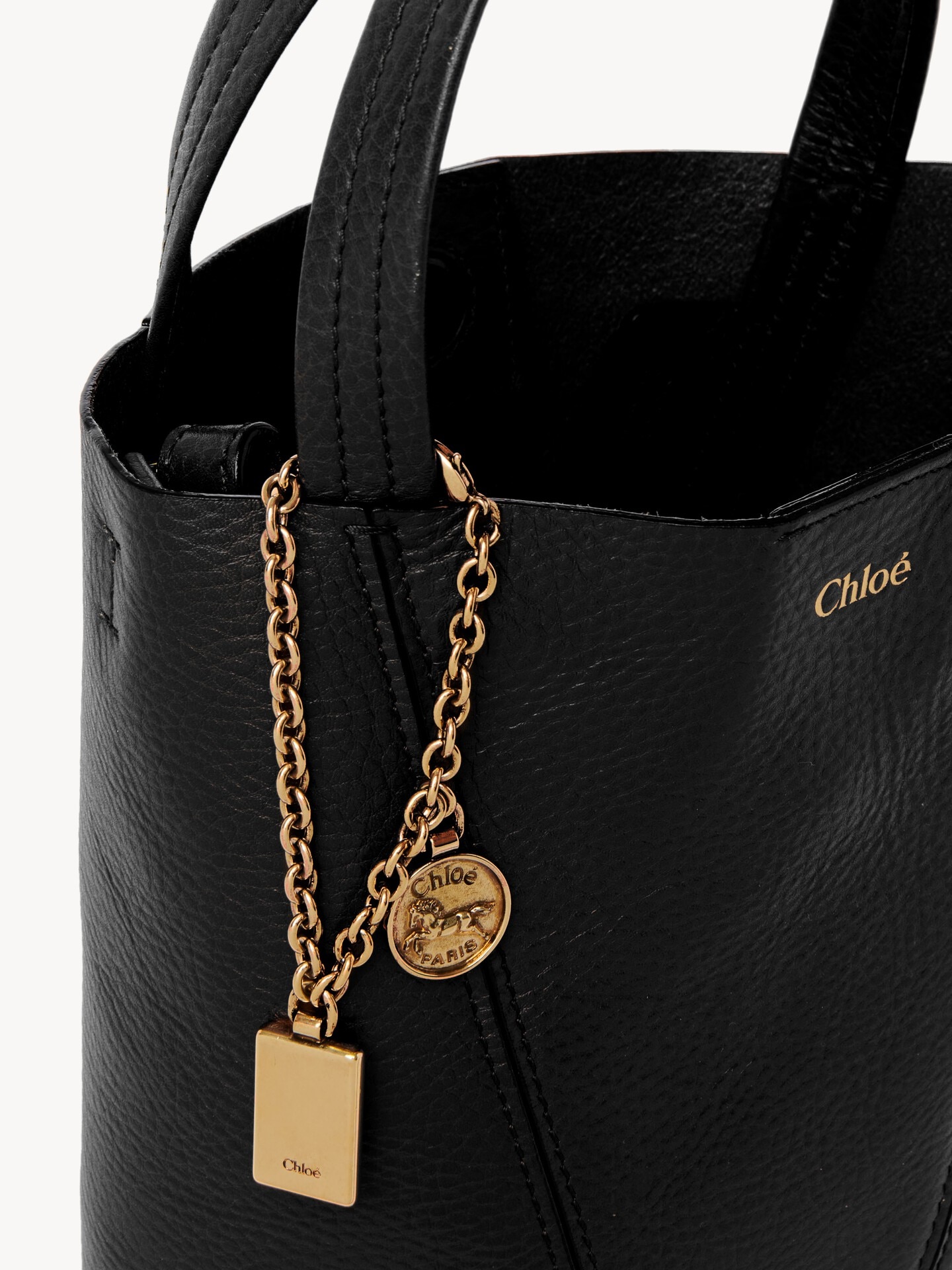 Tote bag piccola Chlo&eacute; Spin in pelle granata - 6
